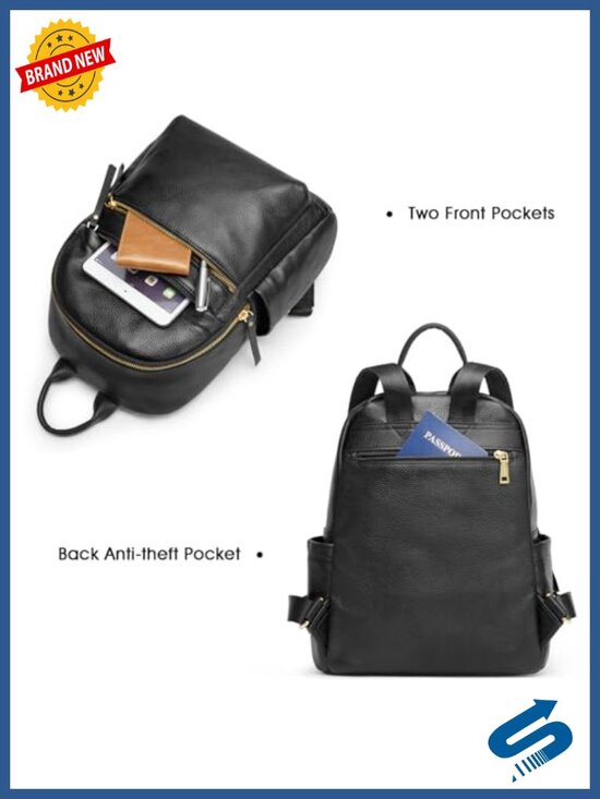 Genuine Leather Backpack Purse Multi-functional Elegant Daypack Shoulder Bag main image 5